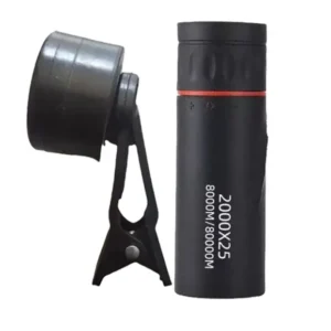 2000X25 HD Monocular Telescope, Compact Portable for Travel, Hiking, Fishing, Camping, Stargazing, Concerts & Bird Watching - Color : With phone clip
